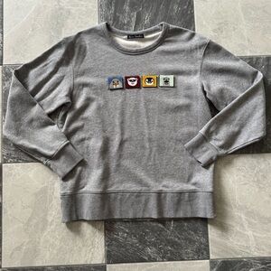 Acne Studios - Faircro Animal Face Sweatshirt - Size S - NWOT - Heather Gray